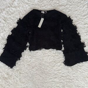 Zero Degrees Celsius Black Shaggy Sweater Size XS